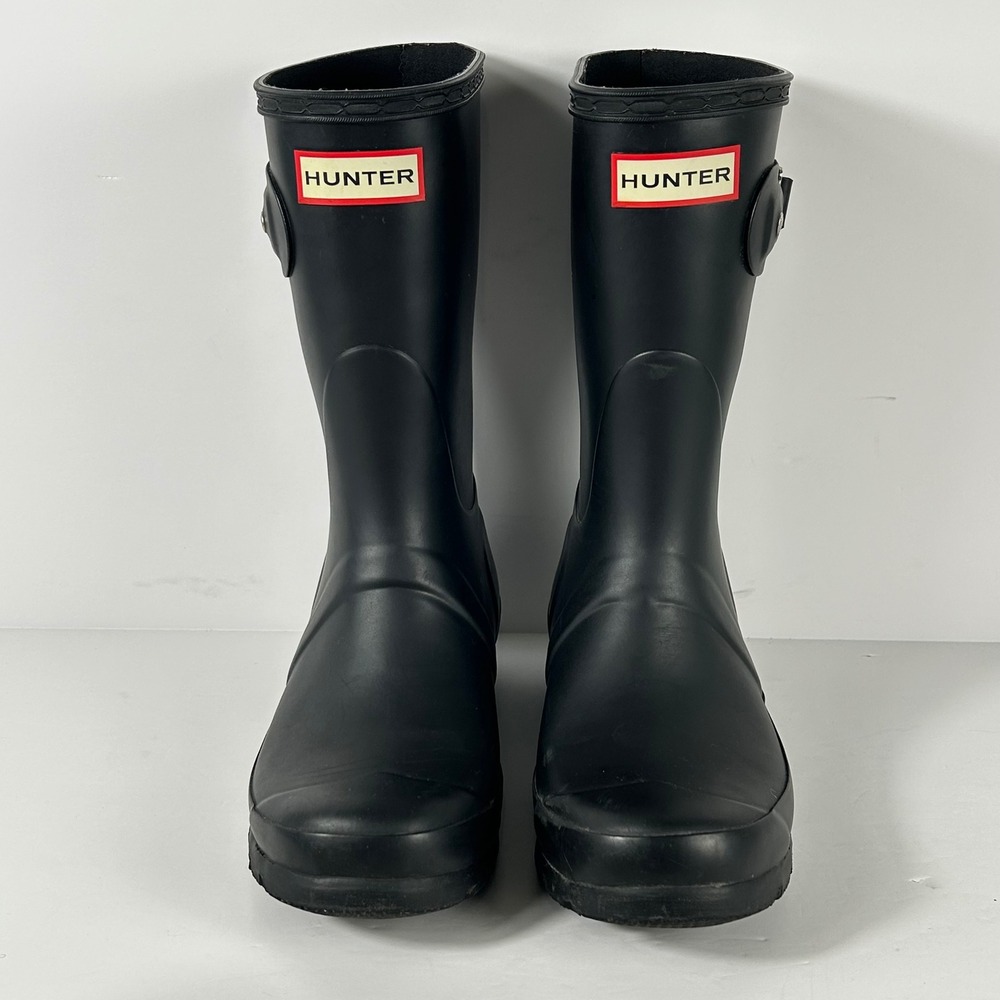 Hunter Original Short Rain Boots Black Matte Waterproof Womens 5 Mens 4 UK 3